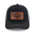 American Flag Aircraft hat — black front with gray mesh — front view