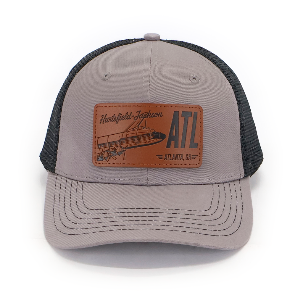 ATL Atlanta DC-6 hat — gray front with black mesh — front view