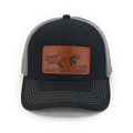 LOU Bowman Field Airport Diagram hat — black front with gray mesh — front view