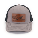 LOU Bowman Field Airport Diagram hat — gray front with black mesh — front view