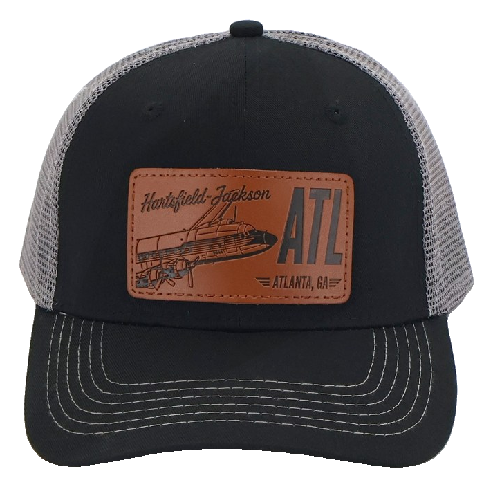 ATL Atlanta DC-6 – Airport Heritage Collection Hat — Black front / Gray mesh