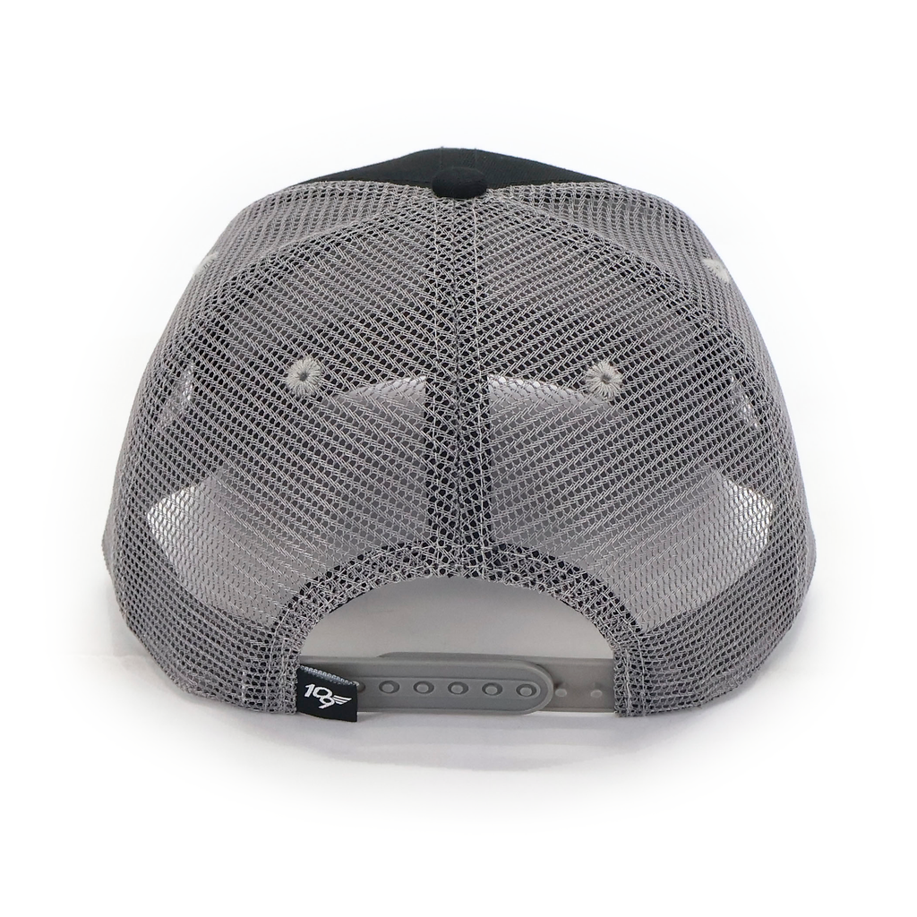 ORD Chicago DC-3 hat — black front with gray mesh — back view