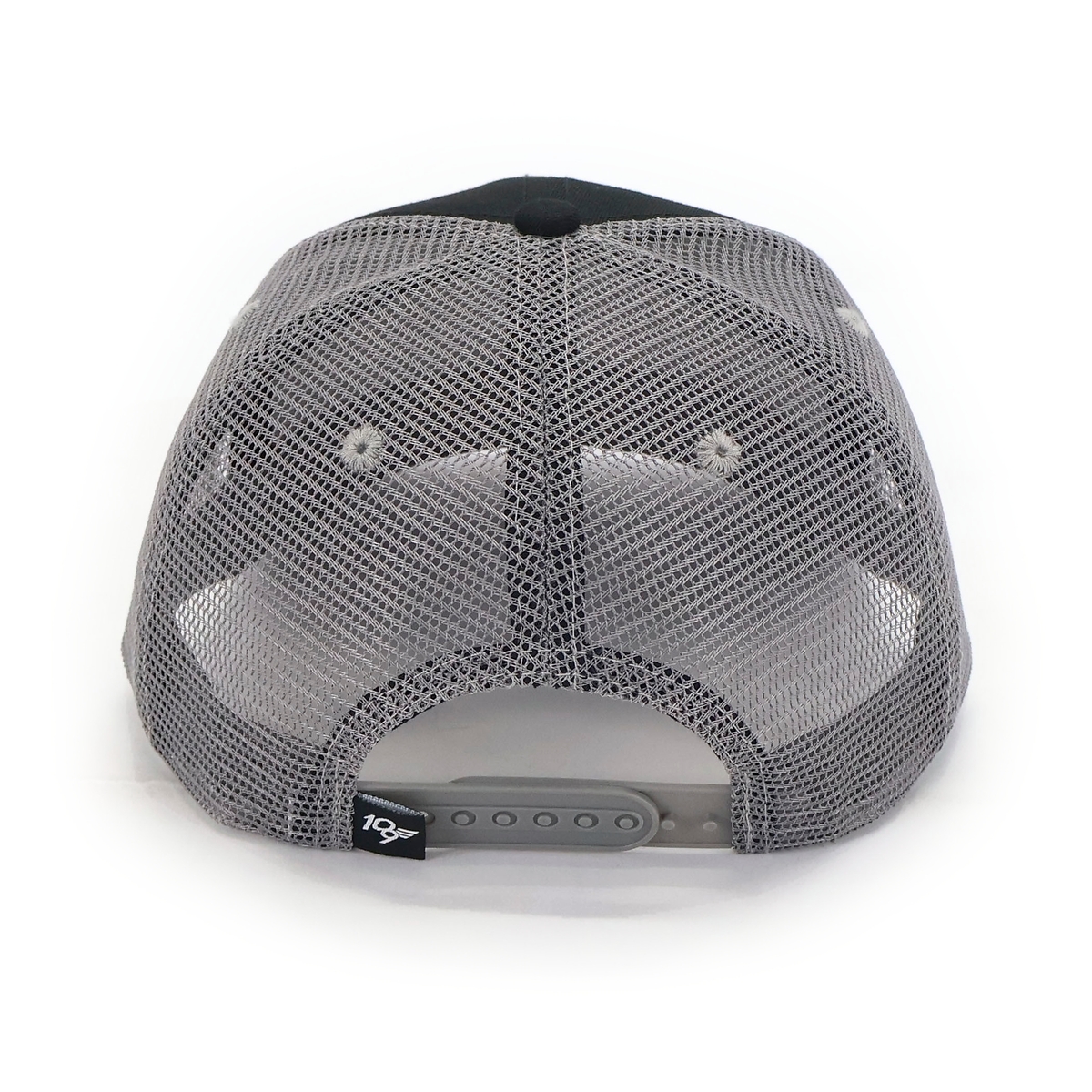 ORD Chicago DC-3 hat — black front with gray mesh — back view