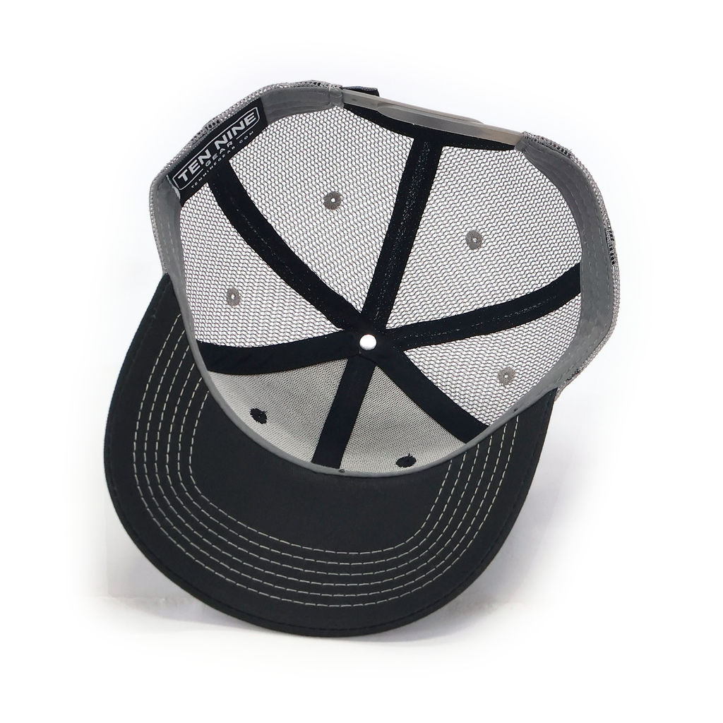 ORD Chicago DC-3 hat — black front with gray mesh — interior view