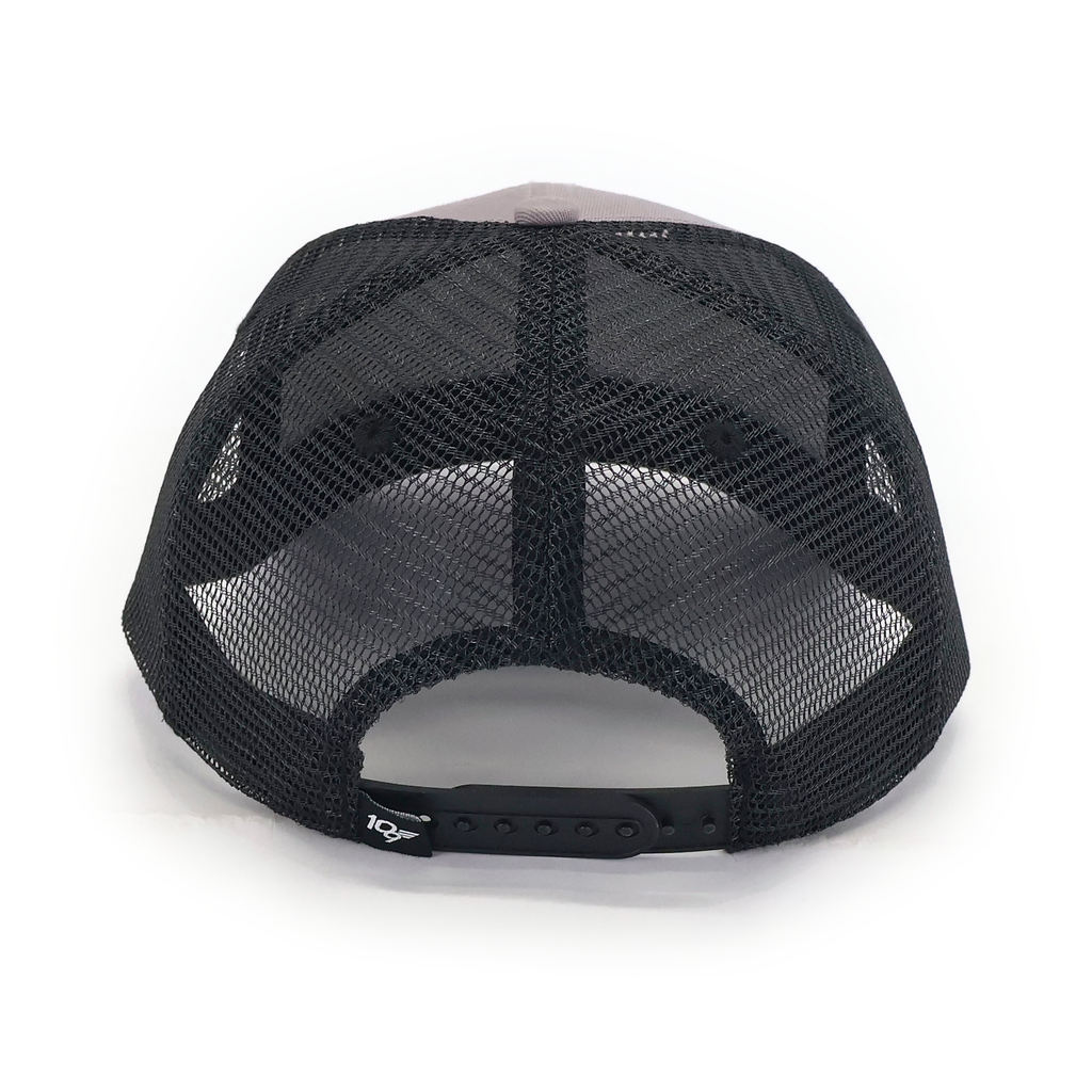ORD Chicago DC-3 hat — gray front with black mesh — back view