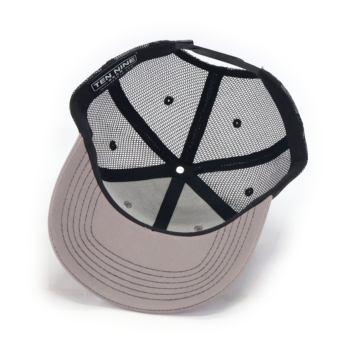 ORD Chicago DC-3 hat — gray front with black mesh — interior view