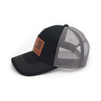 SDF Louisville 727 hat — black front with gray mesh — side view