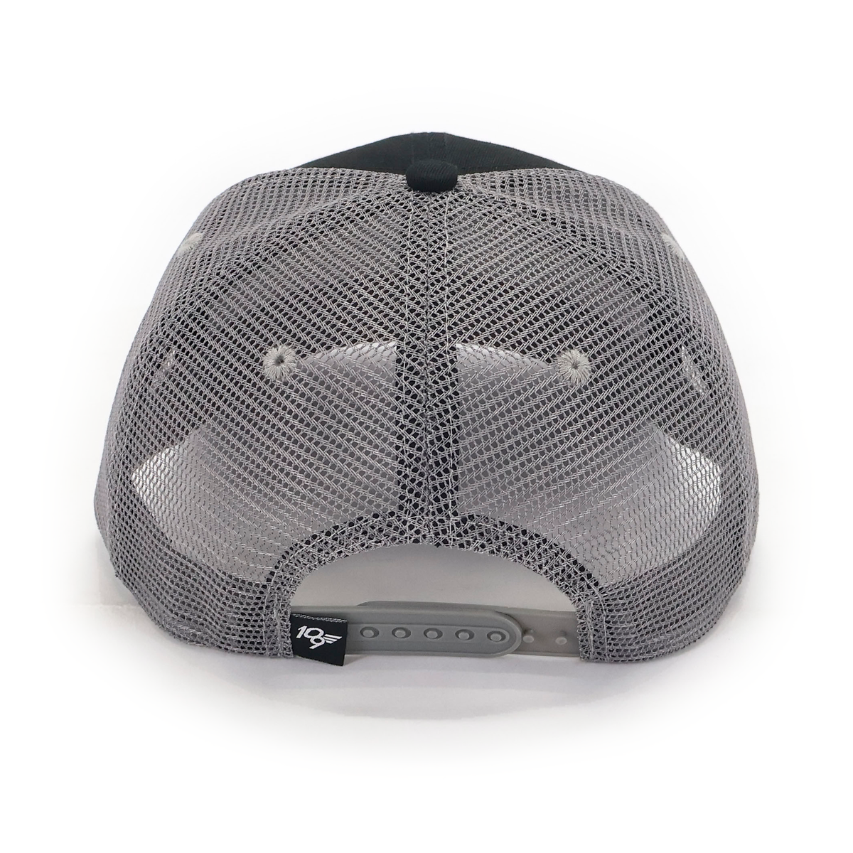 SDF Louisville 727 hat — black front with gray mesh — back view