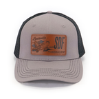 SDF Louisville 727 hat — gray front with black mesh — front view