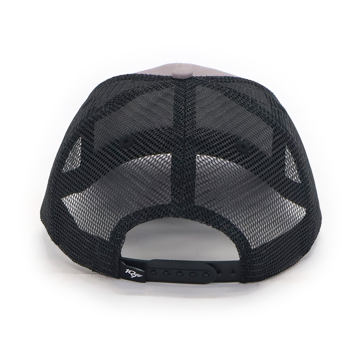 SDF Louisville 727 hat — gray front with black mesh — back view