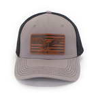 Wings of Freedom hat — gray front with black mesh — front view
